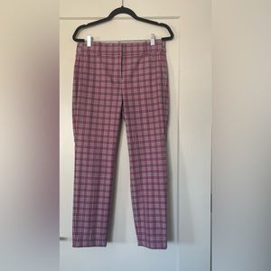 Pink plaid J Crew Cameron pants.